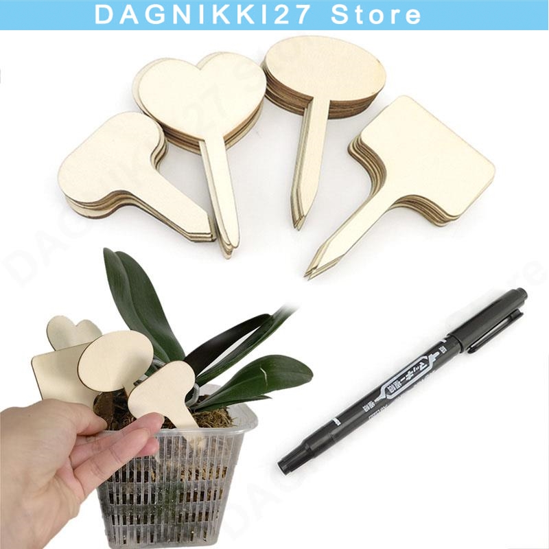 Gardening Tools Labeled - 10x T-Type Houten Plant Etiketten Milieuvriendelijke