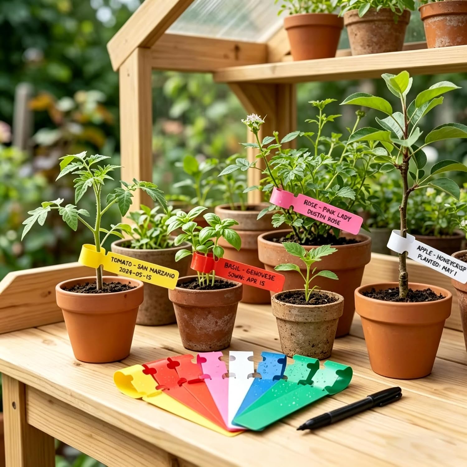Gardening Tools Labeled - 100 stuks waterdichte plantenlabels, plastic hanglabels