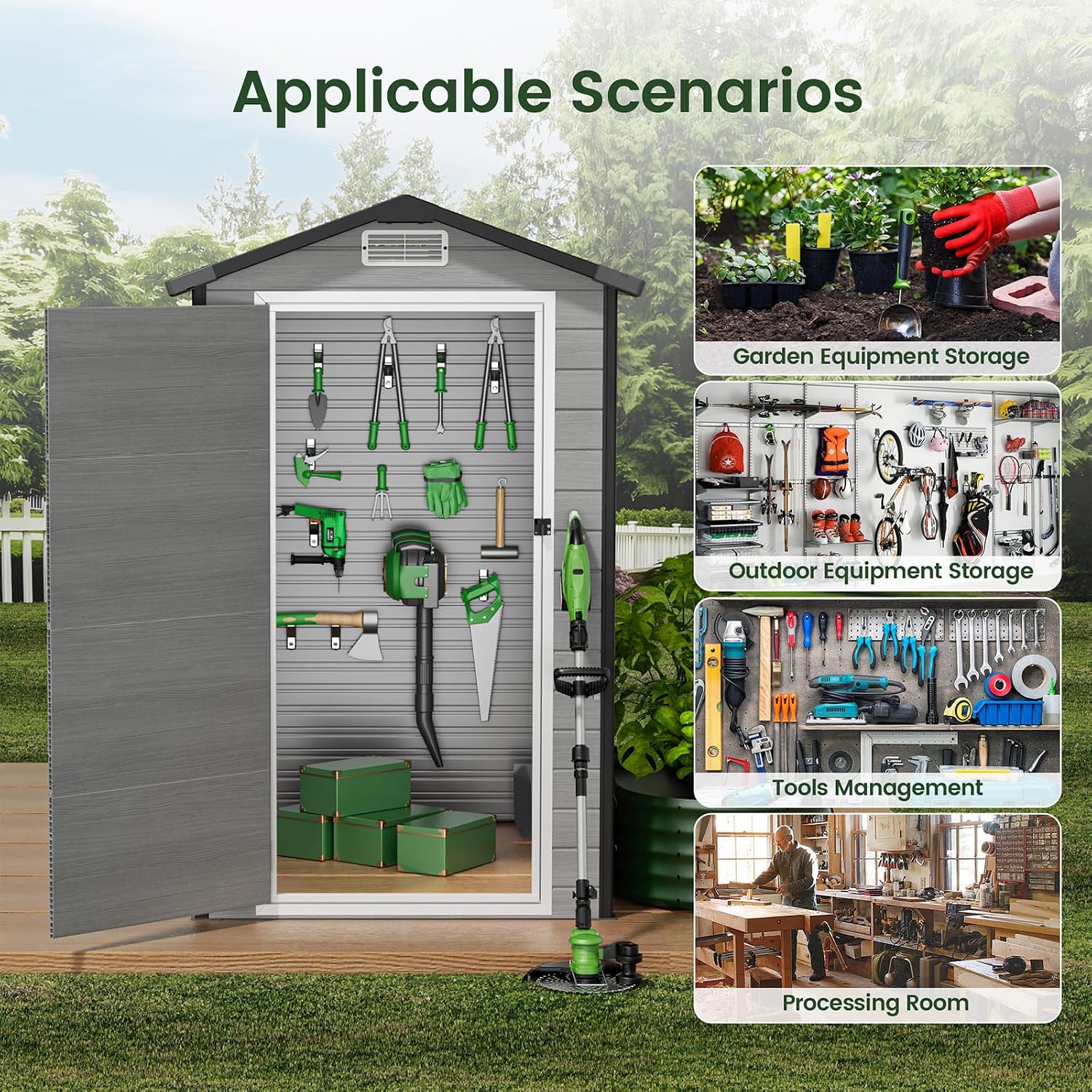 Buitenberging met vloer, geree - Gardening Tools In recensie en prijs