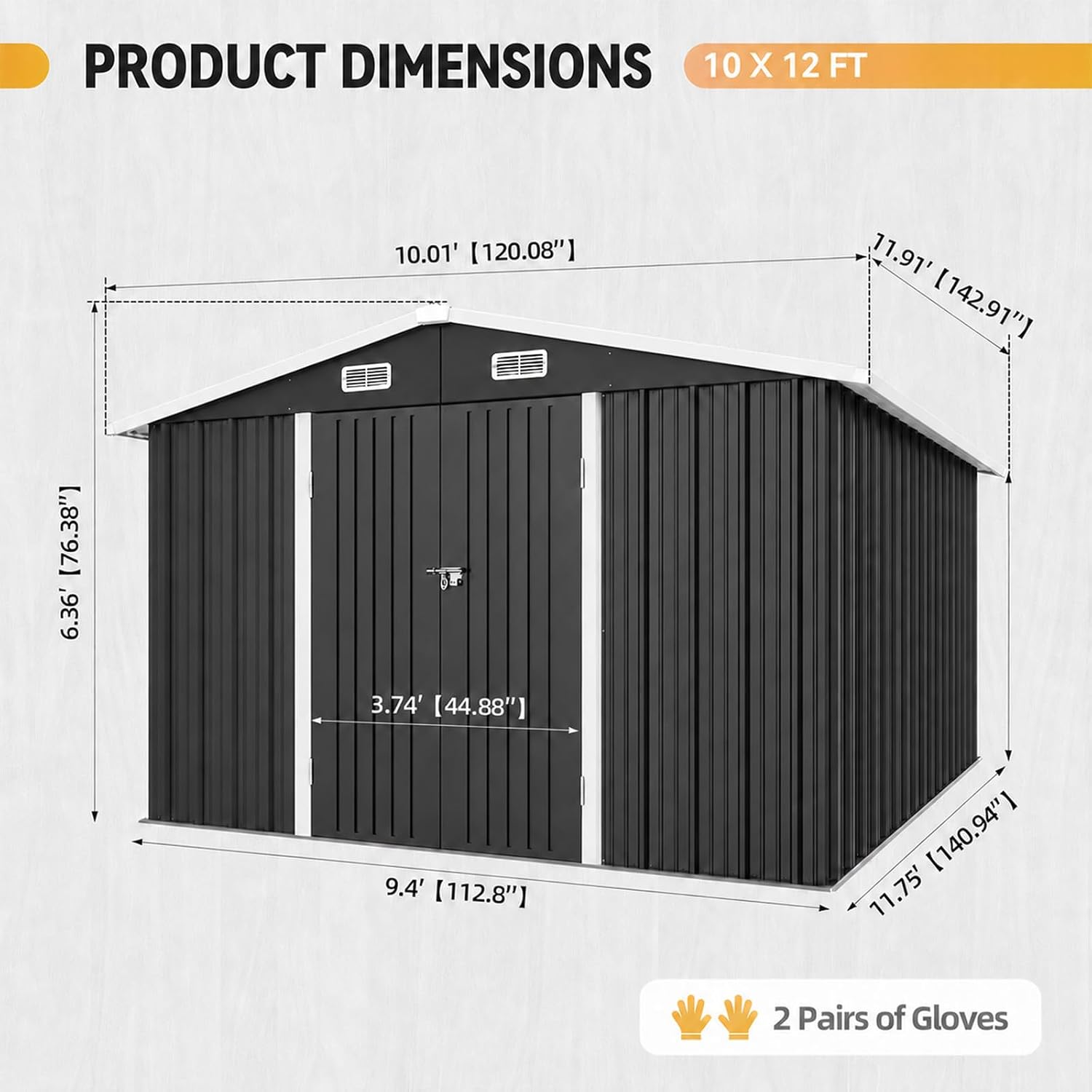 10x12FT metalen buitenshuisber - Gardening Tools In recensie en prijs