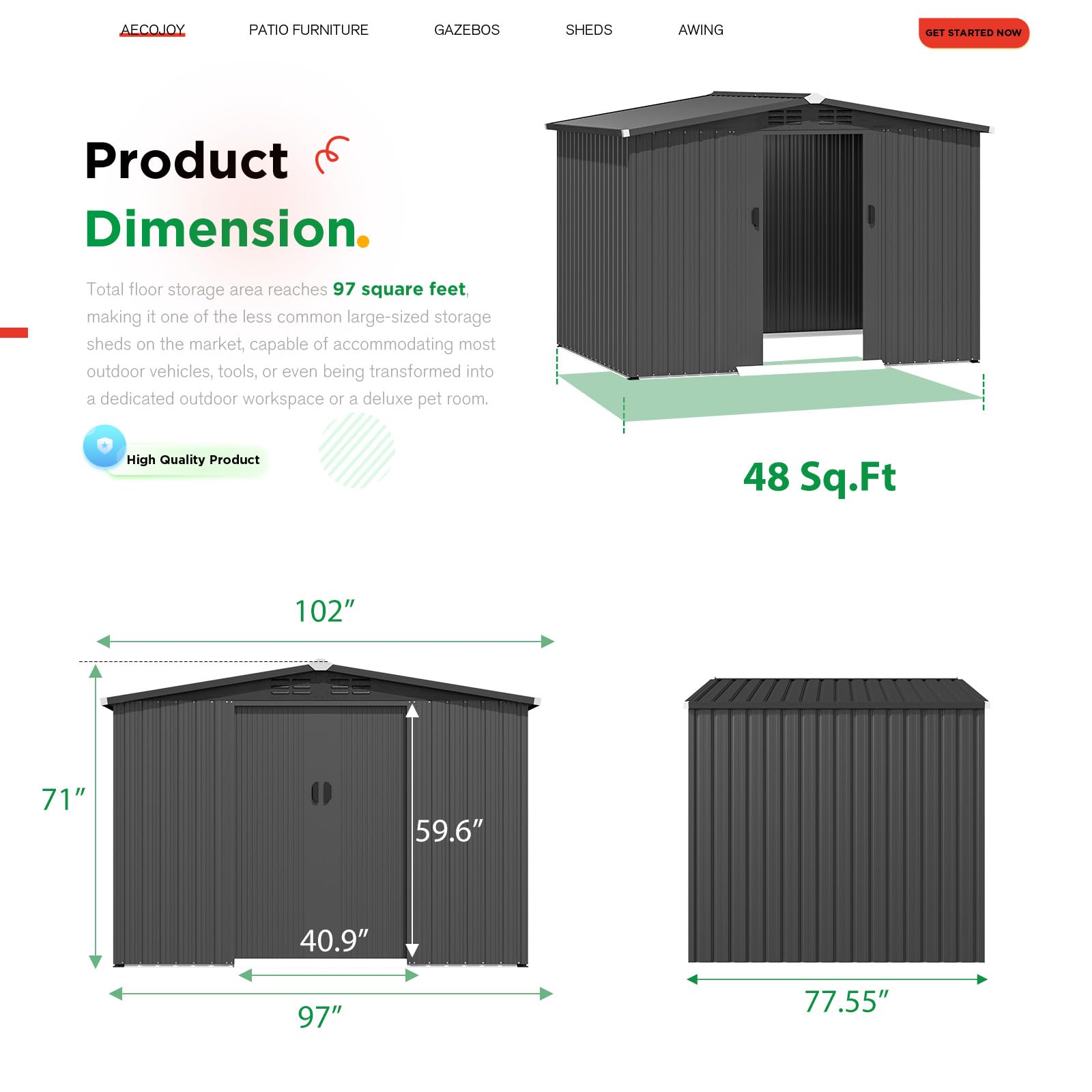 8x6 FT gegalvaniseerde stalen  - Gardening Tools In recensie en prijs